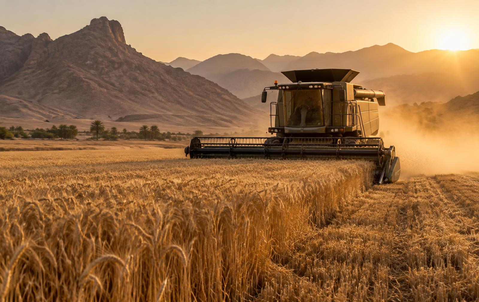 Wheat harvest in Mleiha